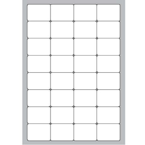 MEGASTAR CONF 3200 ETICHETTE ADESIVE CON ANGOLI ARROTONDATI 47,5X35 mm BIANCO